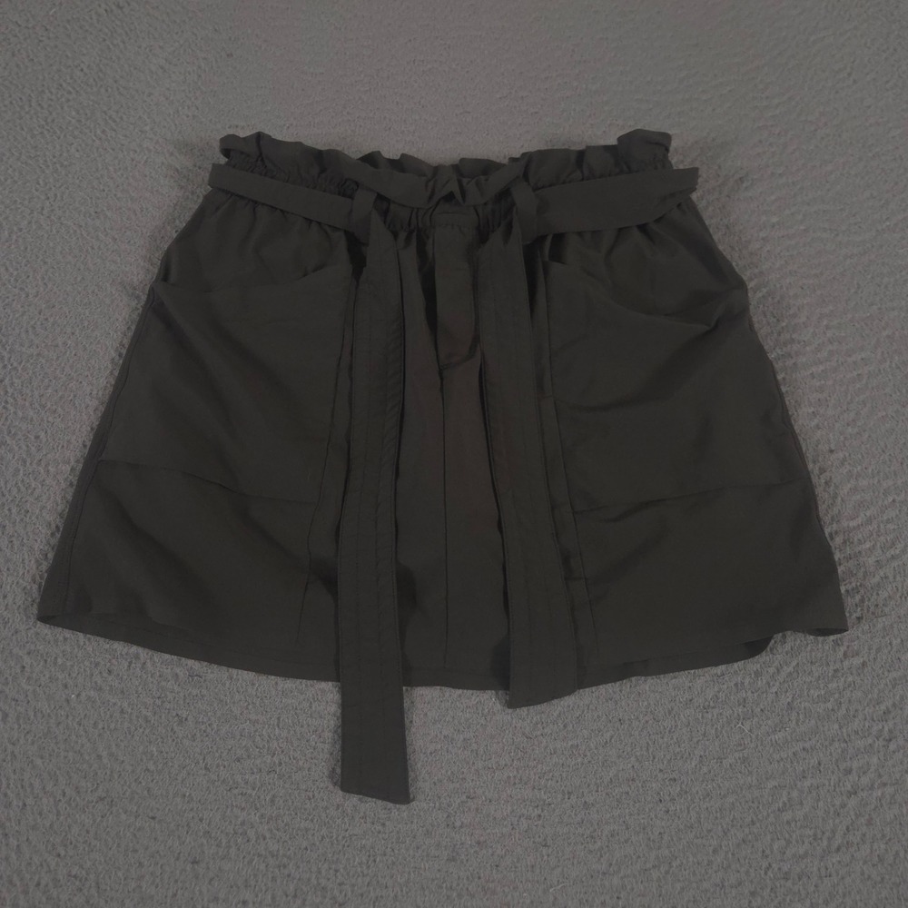Athleta Skort Womens 6 Dark Olive Skyline Paperbag Waist Belted Brief-Lined Gym